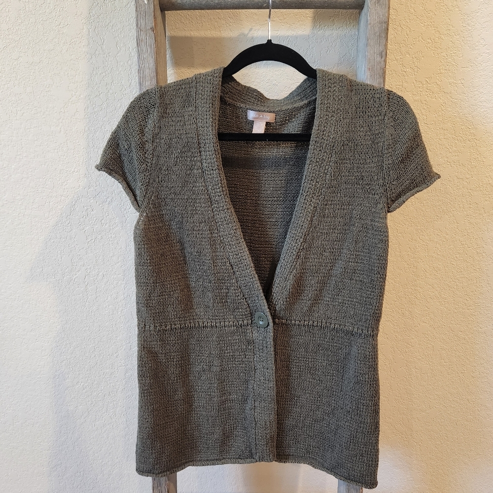 White Stag Kids Army Green Button Knit Cardigan- Size Large